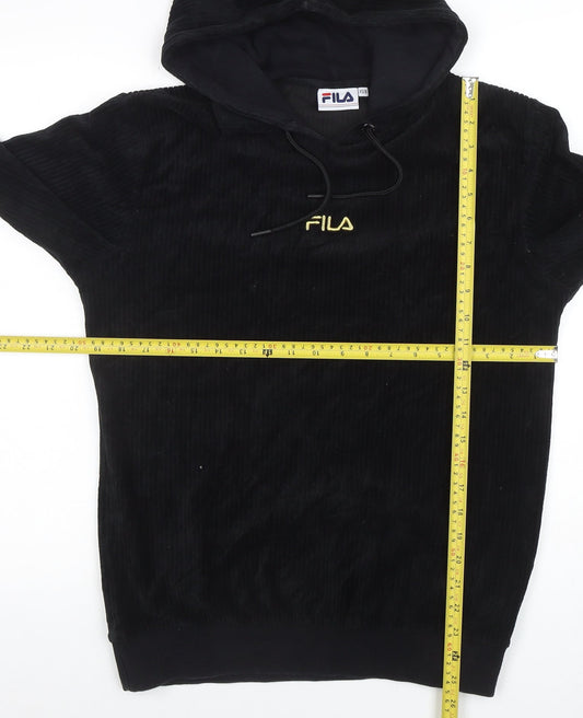 Womens UK Size XS FILA Black Pullover Hoodie