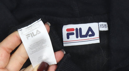 Womens UK Size XS FILA Black Pullover Hoodie
