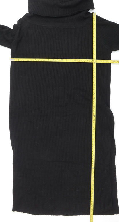 PrettyLittleThing Women’s Black Roll Neck Ribbed Knit Jumper 2XL Plus