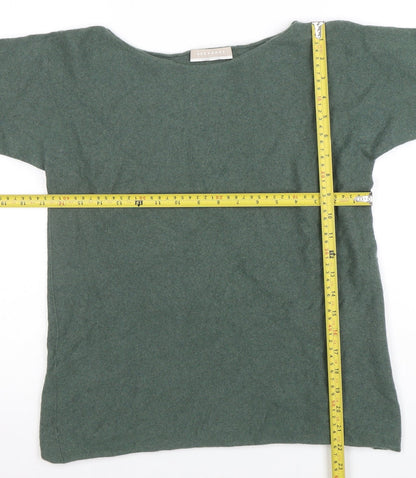 Stefanel Women Green Wool Blend Boat Neck Jumper Size M