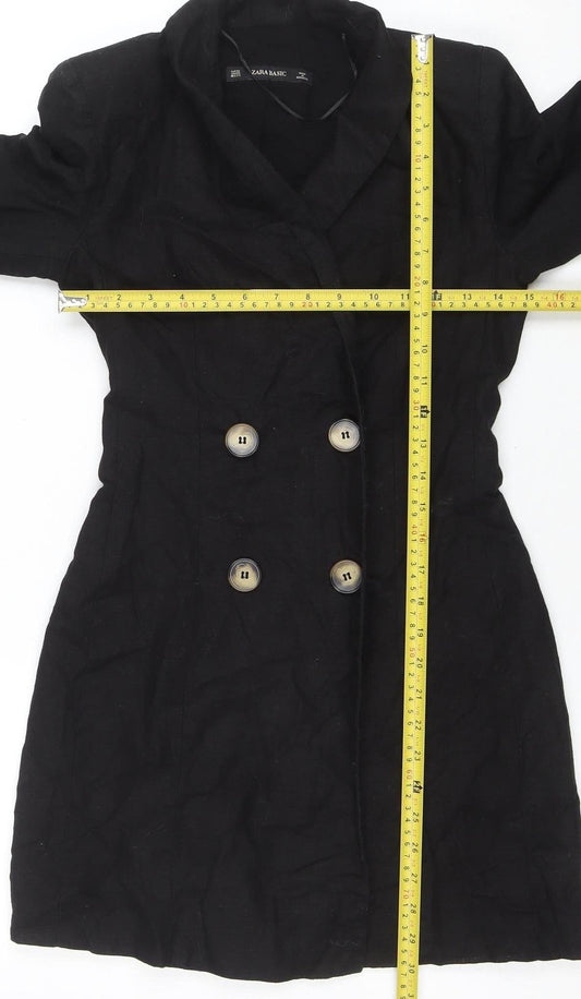 Zara Basic Women’s Black Linen Cotton Jacket Dress XS