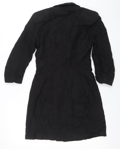 Zara Basic Women’s Black Linen Cotton Jacket Dress XS