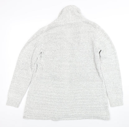 Fortune + Ivy Women’s Grey Petite M Cardigan Knit Jumper