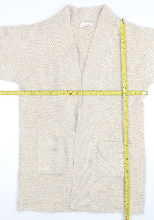 Marks and Spencer Women Beige Short Sleeve Knit Cardigan Size 12