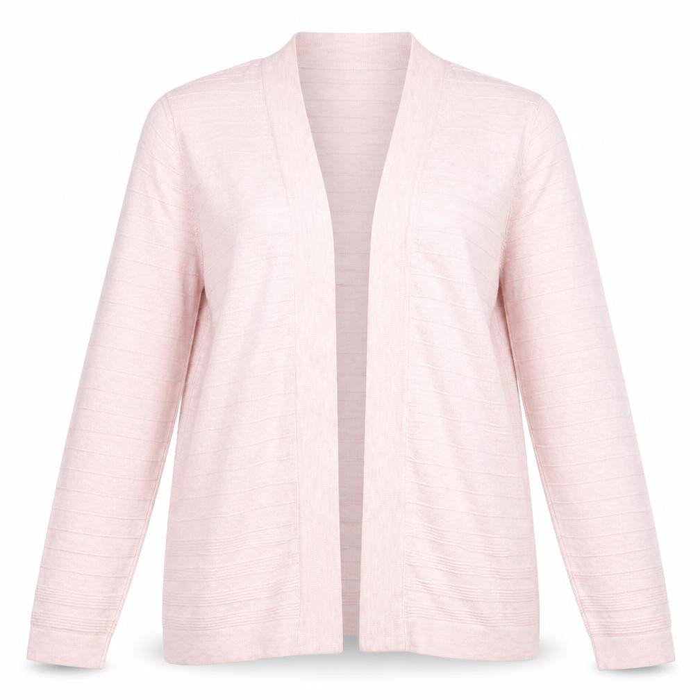 CC Women Pink Knit Cardigan L Lightweight Open Front