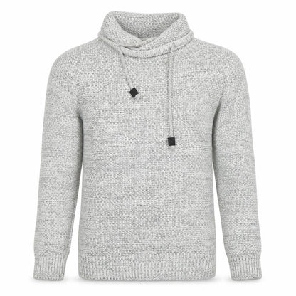 Pull & Bear Men's Grey Roll Neck Chunky Knit Jumper XS