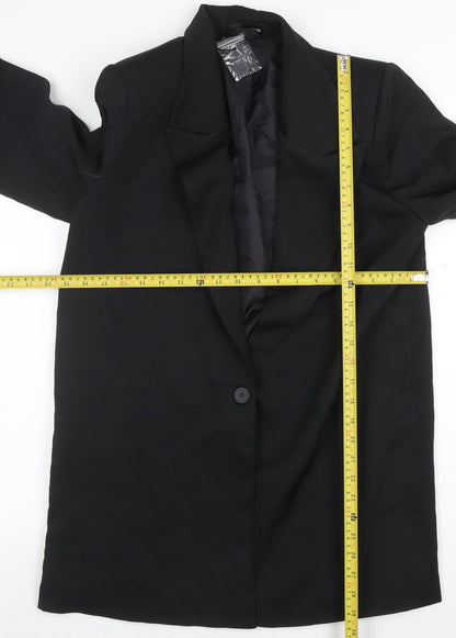 PrettyLittleThing Womens Black Size 6 Single-Breasted Blazer Jacket