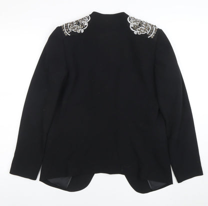 H&M Women's Black Embellished Tuxedo Blazer Size 10