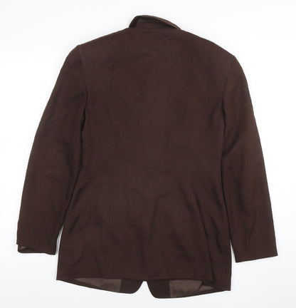 Episode Women Brown Silk Suit Jacket UK 6 Single-Breasted Classic Style