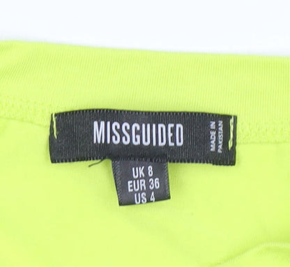 Missguided Women's Yellow Long Sleeve Button Shirt Dress Size 8
