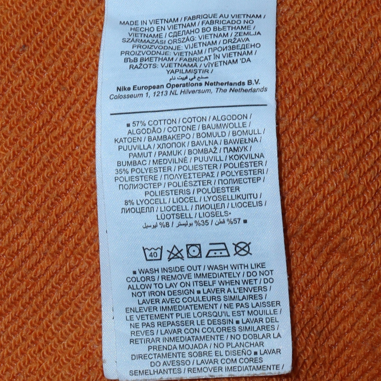 Mens UK Size S Nike Orange Pullover Sweatshirt