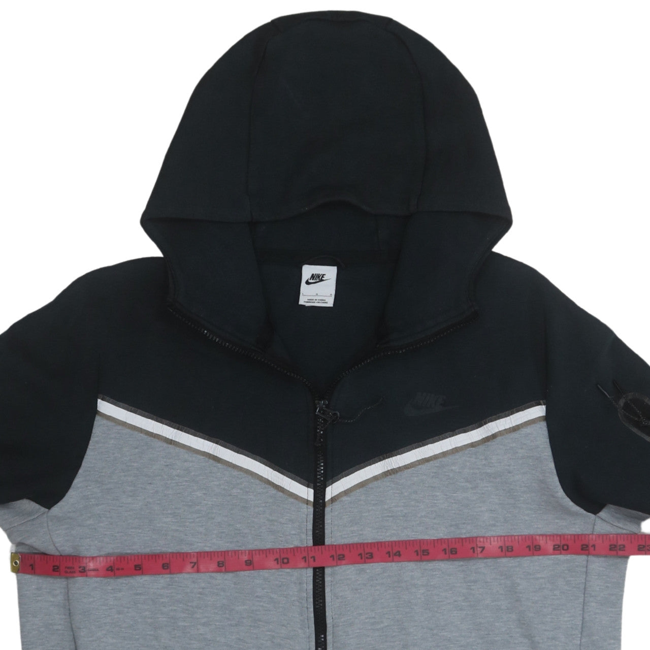 Mens UK Size L Nike Grey Full Zip Hoodie