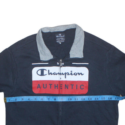Champion Boys Blue Full Zip Fleece Sweatshirt XL 13-14 Years Logo Authentic