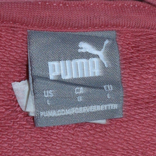 Womens UK Size L PUMA Pink Pullover Hoodie