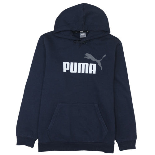 Mens UK Size L PUMA Blue Pullover Hoodie