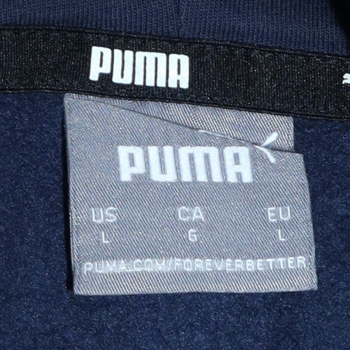 Mens UK Size L PUMA Blue Pullover Hoodie