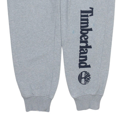 Timberland Men’s Grey Logo Sweatpants L Regular Fit Fleece Trousers