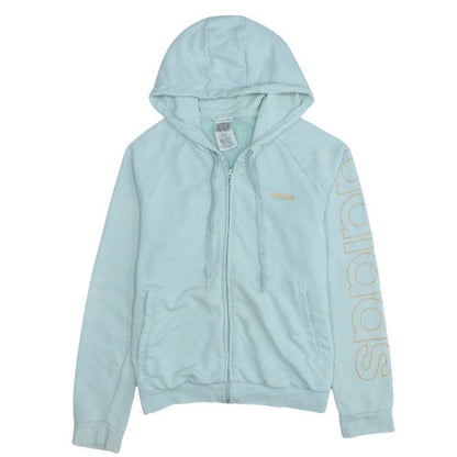 Womens UK Size L adidas Blue Full Zip Hoodie
