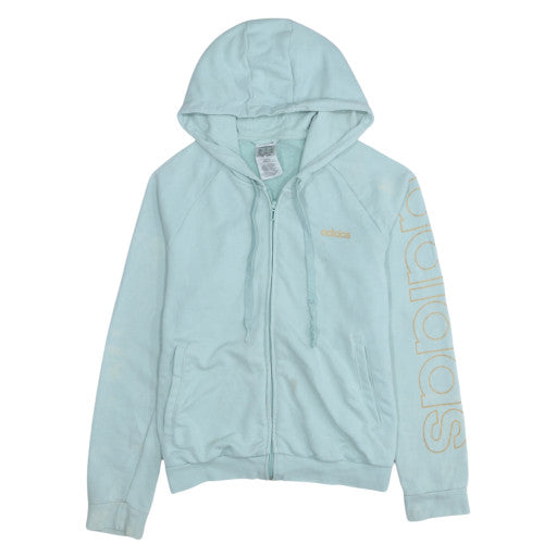 Womens UK Size L adidas Blue Full Zip Hoodie