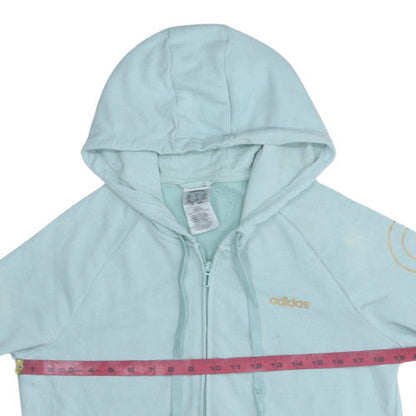 Womens UK Size L adidas Blue Full Zip Hoodie