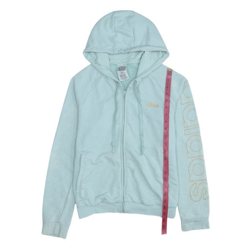 Womens UK Size L adidas Blue Full Zip Hoodie