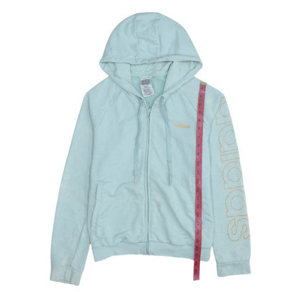 Womens UK Size L adidas Blue Full Zip Hoodie