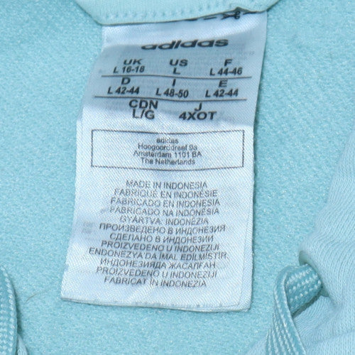 Womens UK Size L adidas Blue Full Zip Hoodie