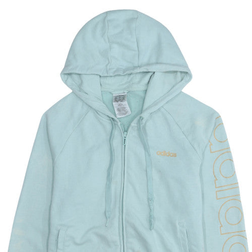 Womens UK Size L adidas Blue Full Zip Hoodie