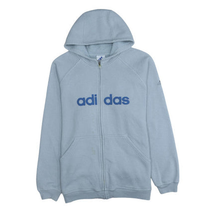 Mens UK Size L adidas Blue Full Zip Hoodie