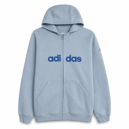Front view of adidas Men's Blue Full Zip Fleece Hoodie L Sportswear