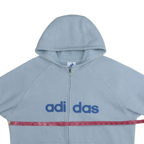 Mens UK Size L adidas Blue Full Zip Hoodie