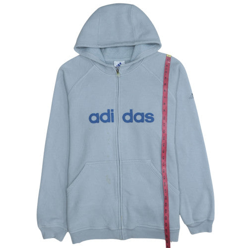Mens UK Size L adidas Blue Full Zip Hoodie