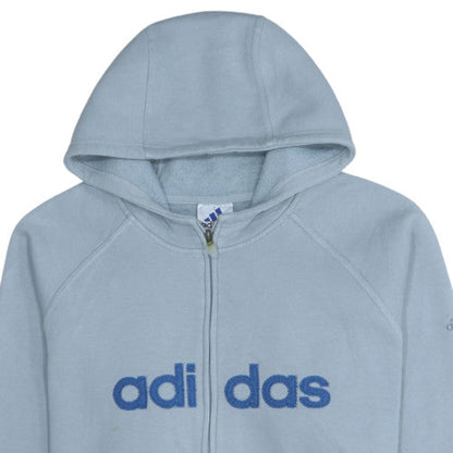 Mens UK Size L adidas Blue Full Zip Hoodie