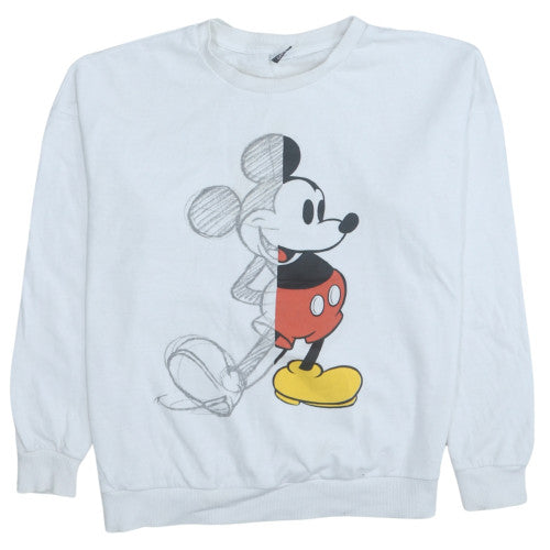 Womens UK Size 12-14 Disney at George White Pullover Sweatshirt