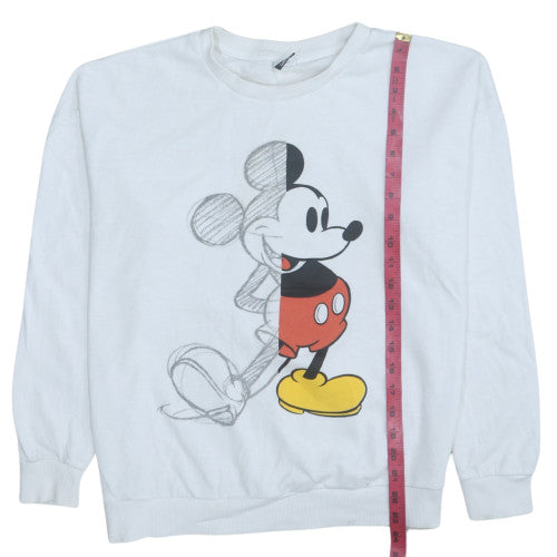 Womens UK Size 12-14 Disney at George White Pullover Sweatshirt
