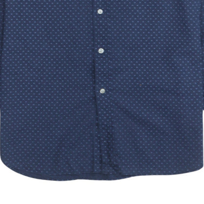 Ralph Lauren Men's Blue Geometric Button-Up Long Sleeve Shirt Size M