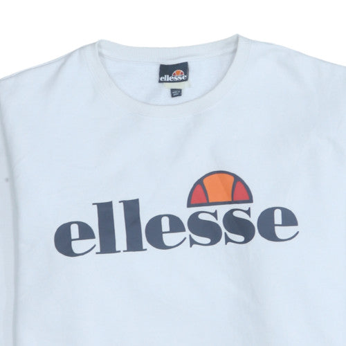 Womens UK Size M ellesse White Pullover Sweatshirt