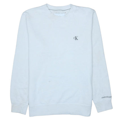 Mens UK Size L Calvin Klein Jeans White Pullover Sweatshirt