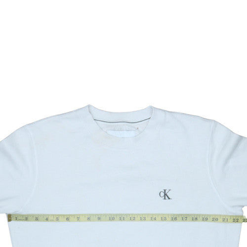 Mens UK Size L Calvin Klein Jeans White Pullover Sweatshirt