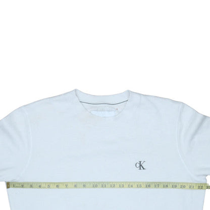 Mens UK Size L Calvin Klein Jeans White Pullover Sweatshirt