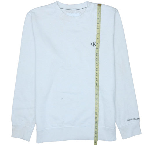 Mens UK Size L Calvin Klein Jeans White Pullover Sweatshirt