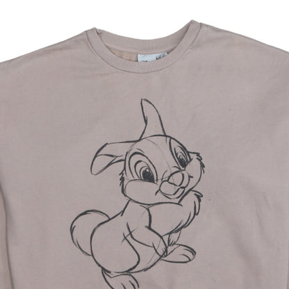 Womens UK Size 12/14 Disney Beige Pullover Sweatshirt