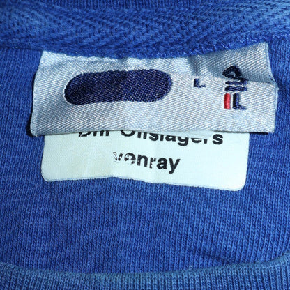 Fila Mens Blue Logo Crew Neck Pullover Sweatshirt Size L