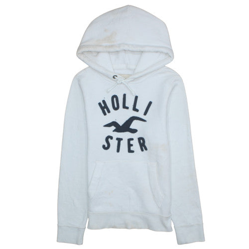 Womens UK Size M Hollister White Pullover Hoodie