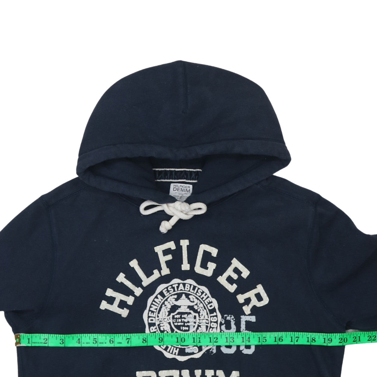 Mens UK Size M Hilfiger Denim Blue Pullover Hoodie