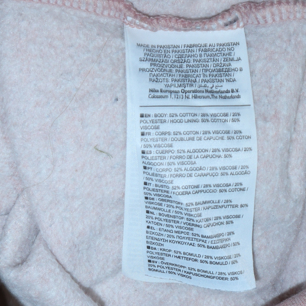Womens UK Size S Nike Pink Pullover Hoodie