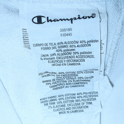 Champion Boys White Pullover Hoodie 15-16 Years Cotton Blend Logo Tape