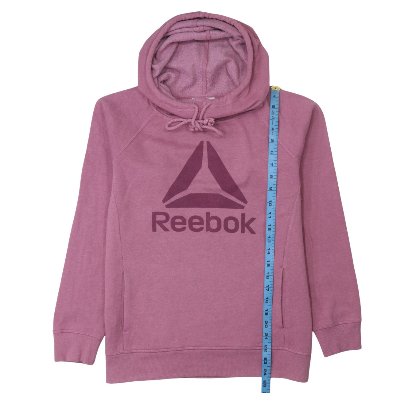 Womens UK Size L Reebok Pink Pullover Hoodie