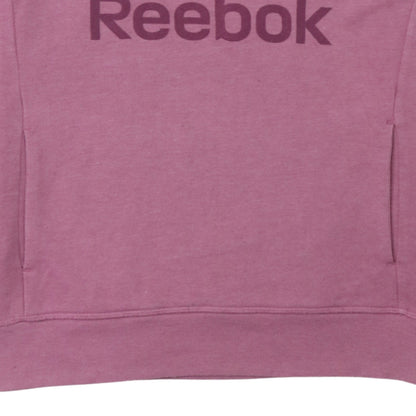 Womens UK Size L Reebok Pink Pullover Hoodie