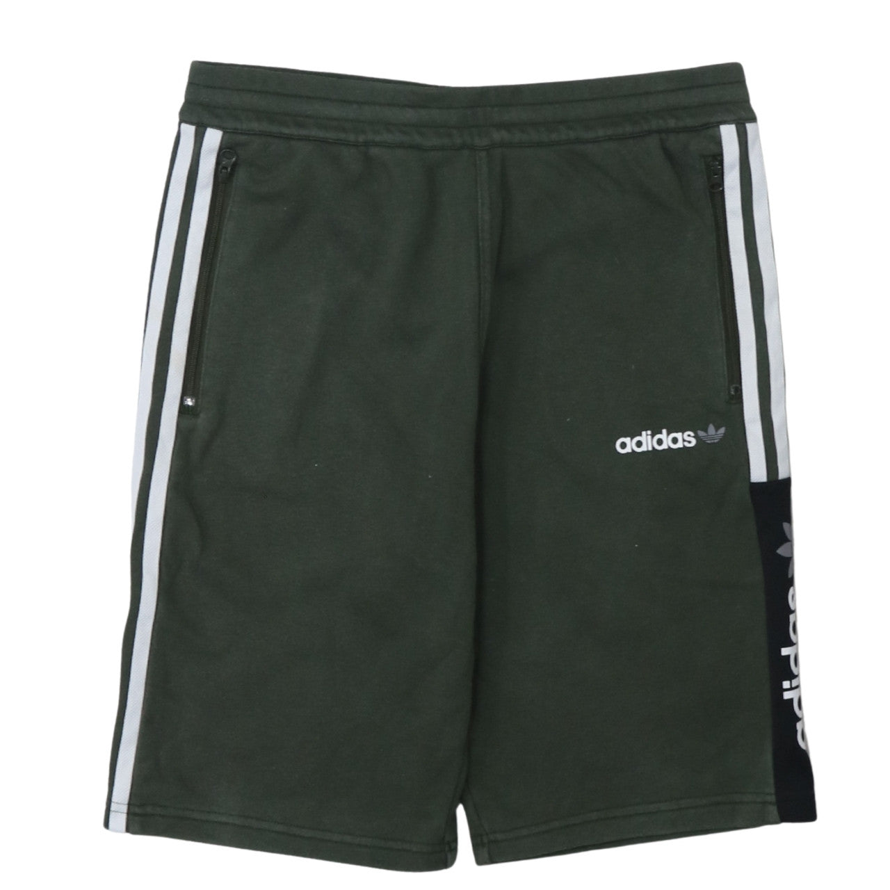 Adidas Boys Green Athletic Shorts Size 14 Years Regular Fit Activewear